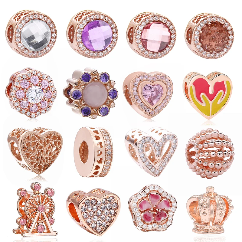 2 шт Сердце & Лук колесо обозрения очаровательные бусины подходят к оригиналу Pandora