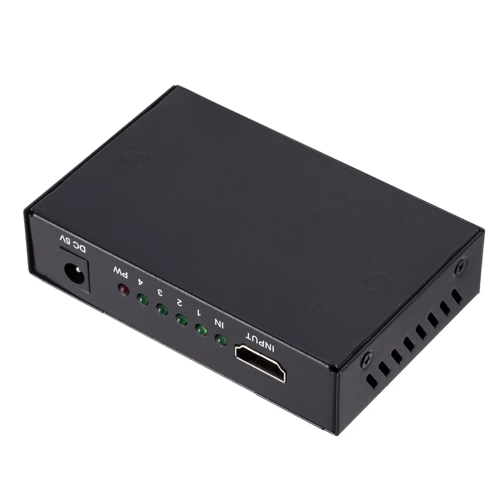 LccKaa 4K HDMI-совместимый сплиттер 1x4 Full HD видео HDMI переключатель 1 в 4 выхода усилитель