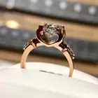 Кольцо с муассанитом из розового золота 18 карат, Ювелирное Украшение с 4 закрепками, 1 карат, 2 карата, 3 карата, VVS1, свадебная бижутерия, кольцо с круглой огранкой для годовщины