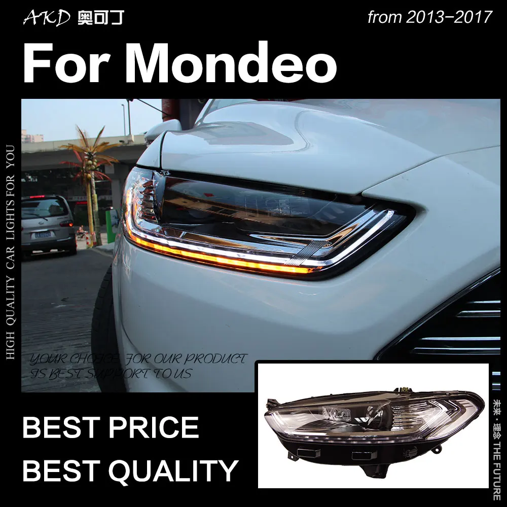 АКД стайлинга автомобилей для Ford Fusion фар 2013 2016 Mondeo светодиодный налобный фонарь H7