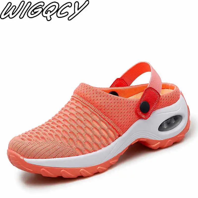 

2021 Large Size Women's Slippers Mesh Summer Daily Sandals Women's Semi-Drag Breathable Light Women's Shoes Gladiator Sandals