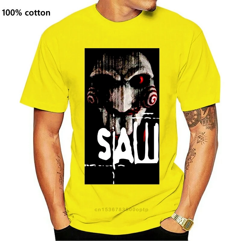 

New Basic Models Short Sleeve Men Saw Jigsaw Horror Regular Crew Neck Tee Shirt