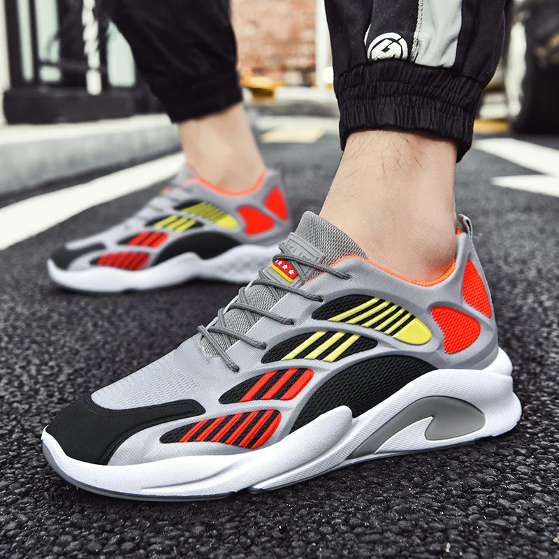 

New Men's Shoes 2021 Spring and Autumn Mesh Leisure Sports Running Low-Top Breathable Flat Shoes