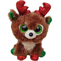 15cm ty big eyes beanie soft brown christmas series elk animal cute deer decor collection toys doll boys girls birthday gifts