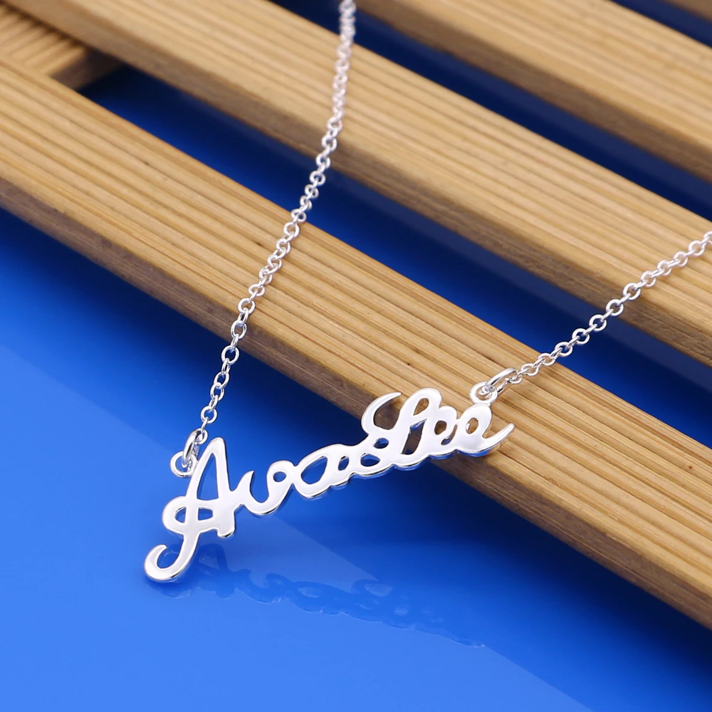 Бесплатная доставка ожерелья и подвески с буквами для женщин серебряный цвет