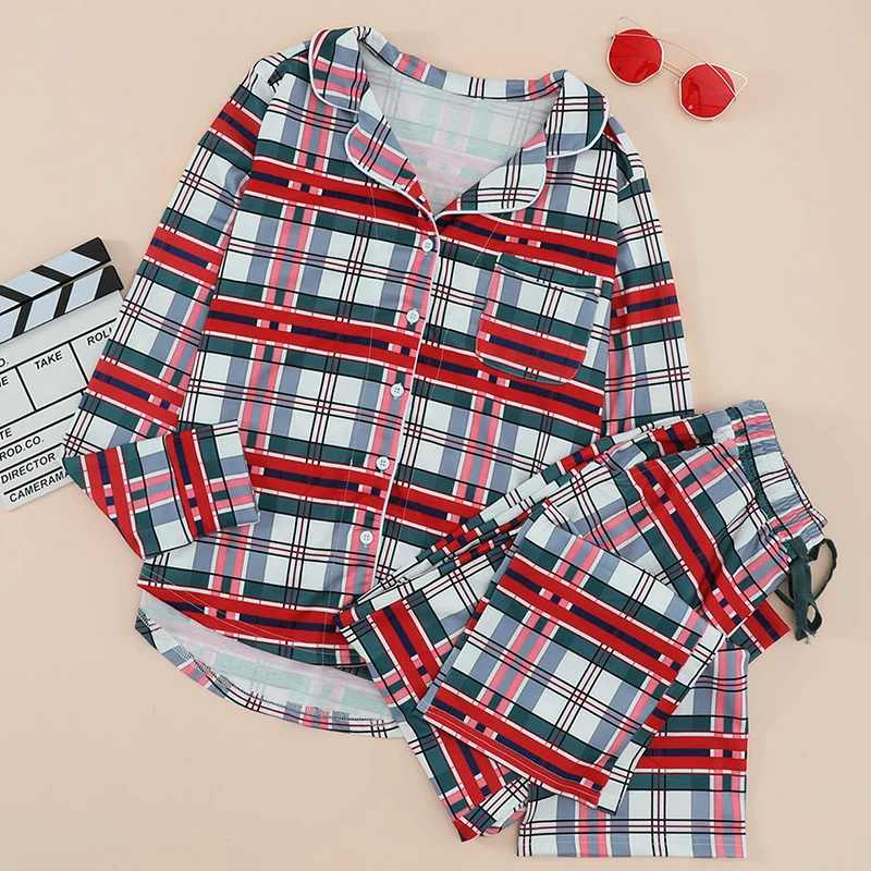 New Arrival 2021 Designers Pyjamas Pijama Plaid Christmas Pajamas For Women