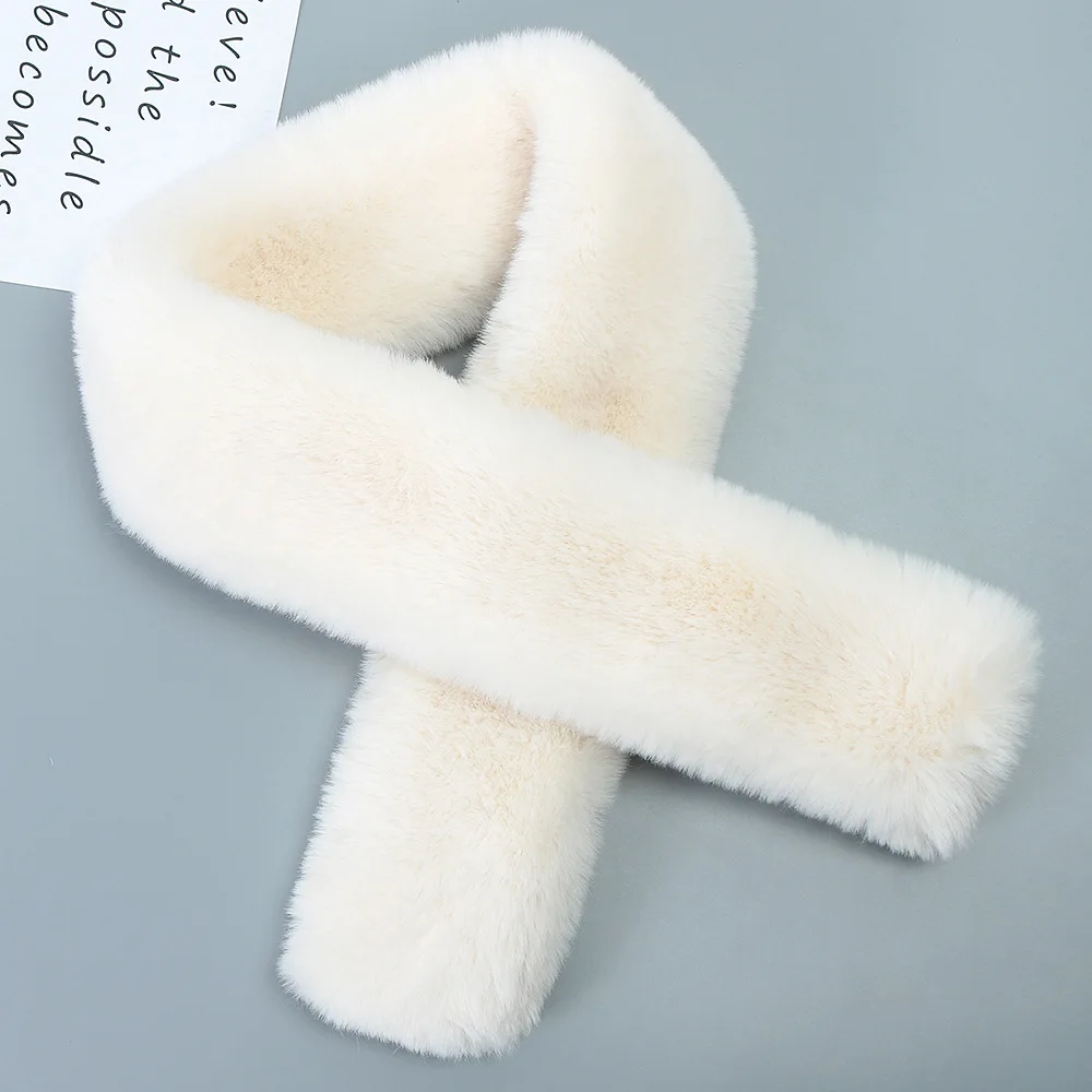 Оптовая продажа корейский Зимний плюшевый шарф из искусственного кроличьего