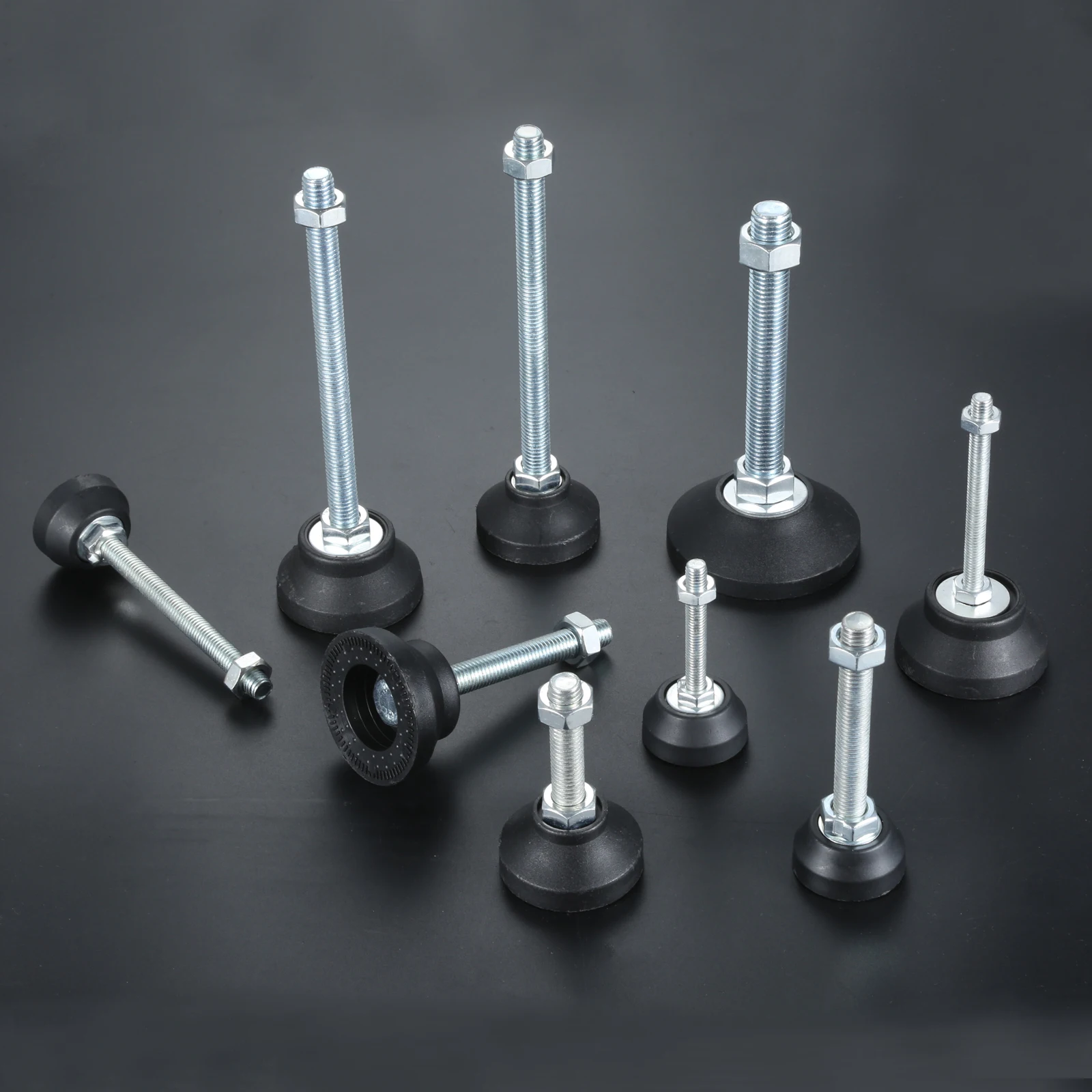 

Adjustable Levelling Feet Swivel Base Furniture Glide Pad Adjusting Foot M8 M10 M12 M14 M16 Threaded Screw in Height 2/1 PC