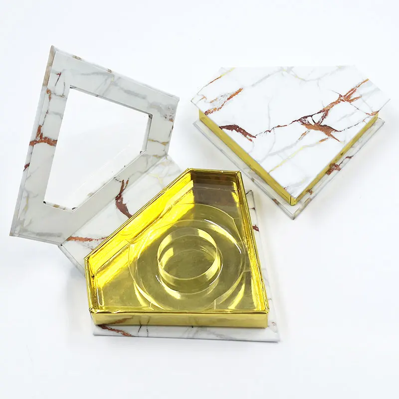 

Wholesale False Eyelash Packaging Gold inner Box Lash Boxes Custom Faux Mink eyelashes Package Cosmetic Magnetic Case Vendor