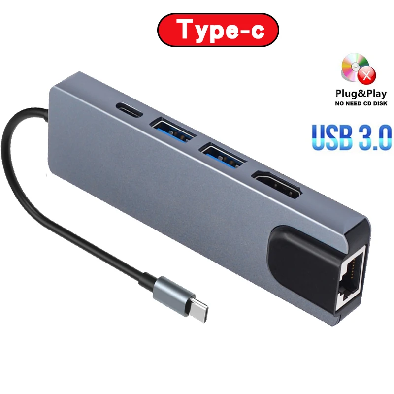 Проводной C концентратор 3 0 usb-хаб с источника питания USB-C док-станция для адаптеры