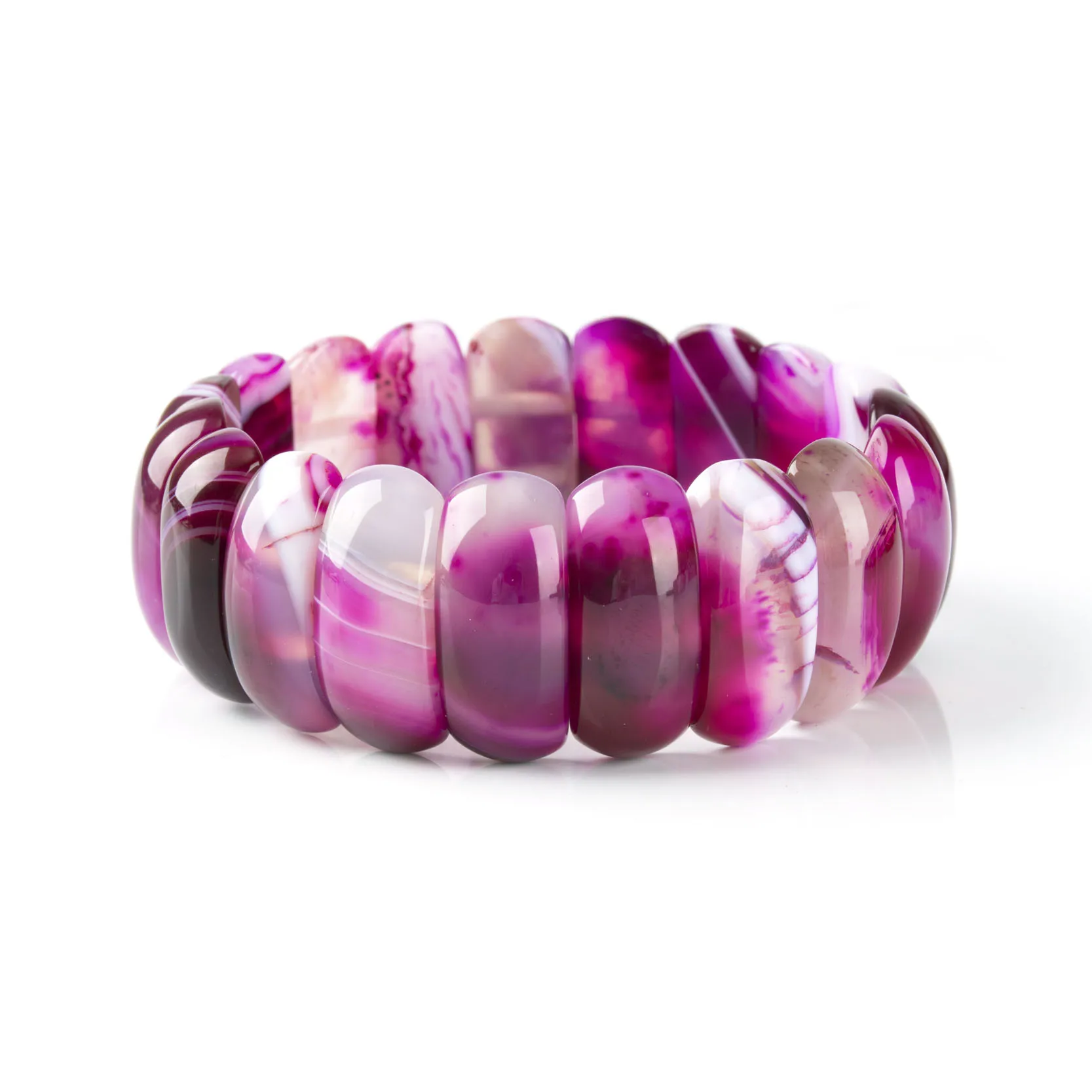 Pink Agate KCALOE Роскошные Синие Браслеты из оникса браслеты женские свадебные растягивающиеся чакра браслет для женщин очаровательные ювелирные изделия в стиле бохо - Окраска металла: Pink Agate