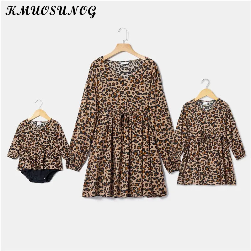 

Платье для мамы и дочки, с леопардовым принтом, для мамы и дочки