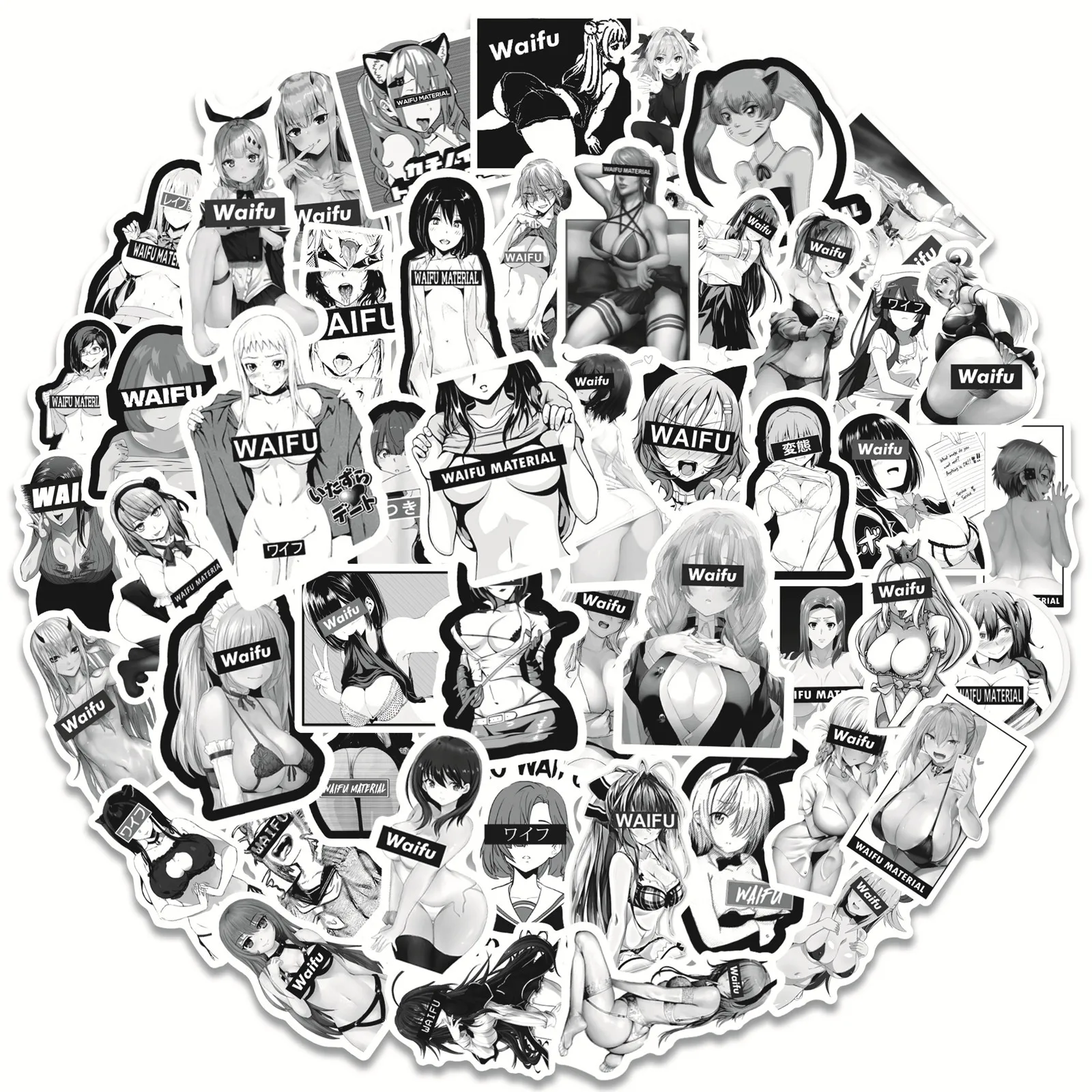 

10/50pcs NEW Sexy Girl Waifu Pinup Anime Stickers Decal Bicycle Guitar Luggage Laptop Trunk Motorcycle Graffiti Sticker Kids Toy