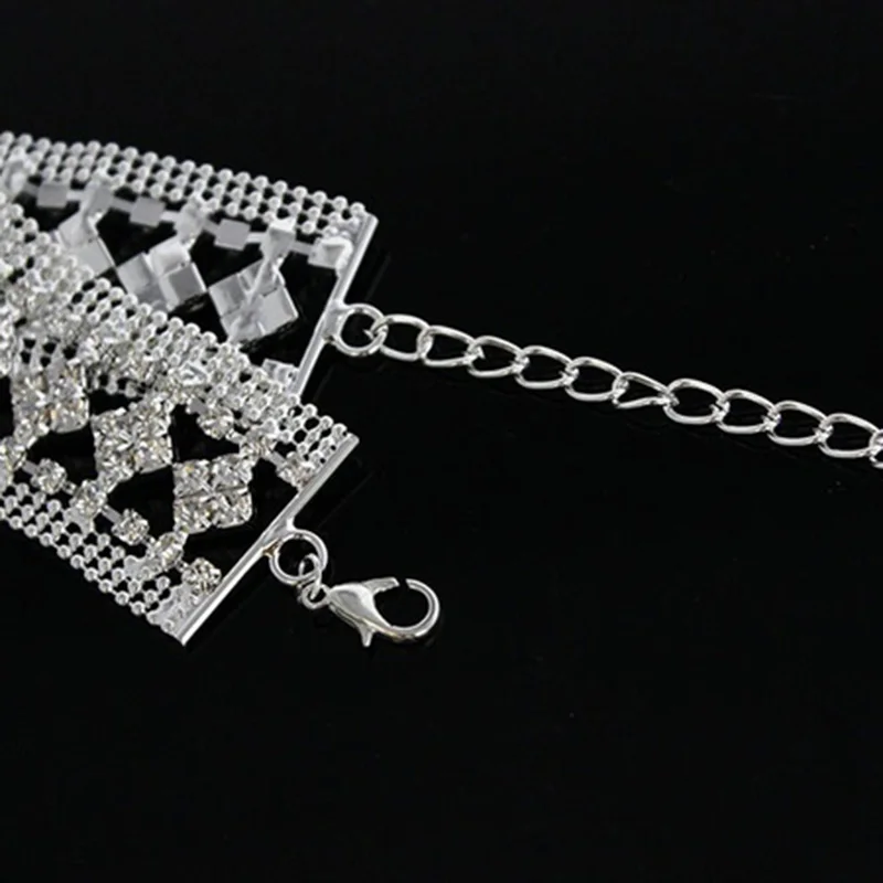 Модный металлический браслет с кристаллами для женщин ювелирные изделия полый