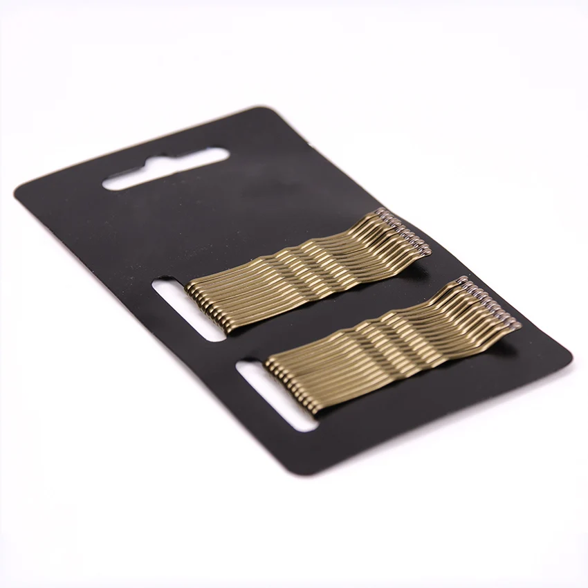 Заколки для волос 24 шт. черные и золотые заколки классические простые волнистые