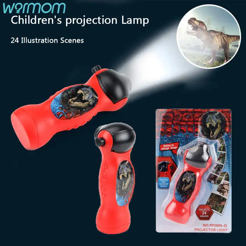 

Warmom Детский мультфильм фонарик-проектор 24 Модели раннего образования светодиодные фонари RC игрушки портативный проектор электронные игру...