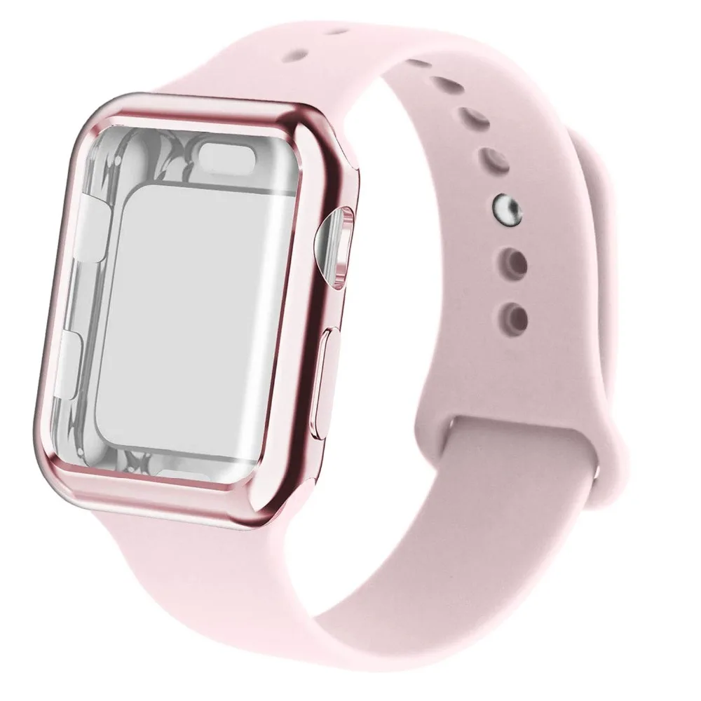 Чехол+ ремешок для часов apple watch 5 ремешок 44 мм correa apple watch 42 мм 38 мм 40 мм iwatch 4 3 2 Силиконовый браслет pulseira