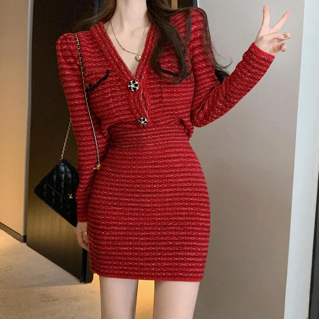 

Net price will fall and winter blackberry red sweater suits small sweet wind restoring ancient ways knitted cardigan