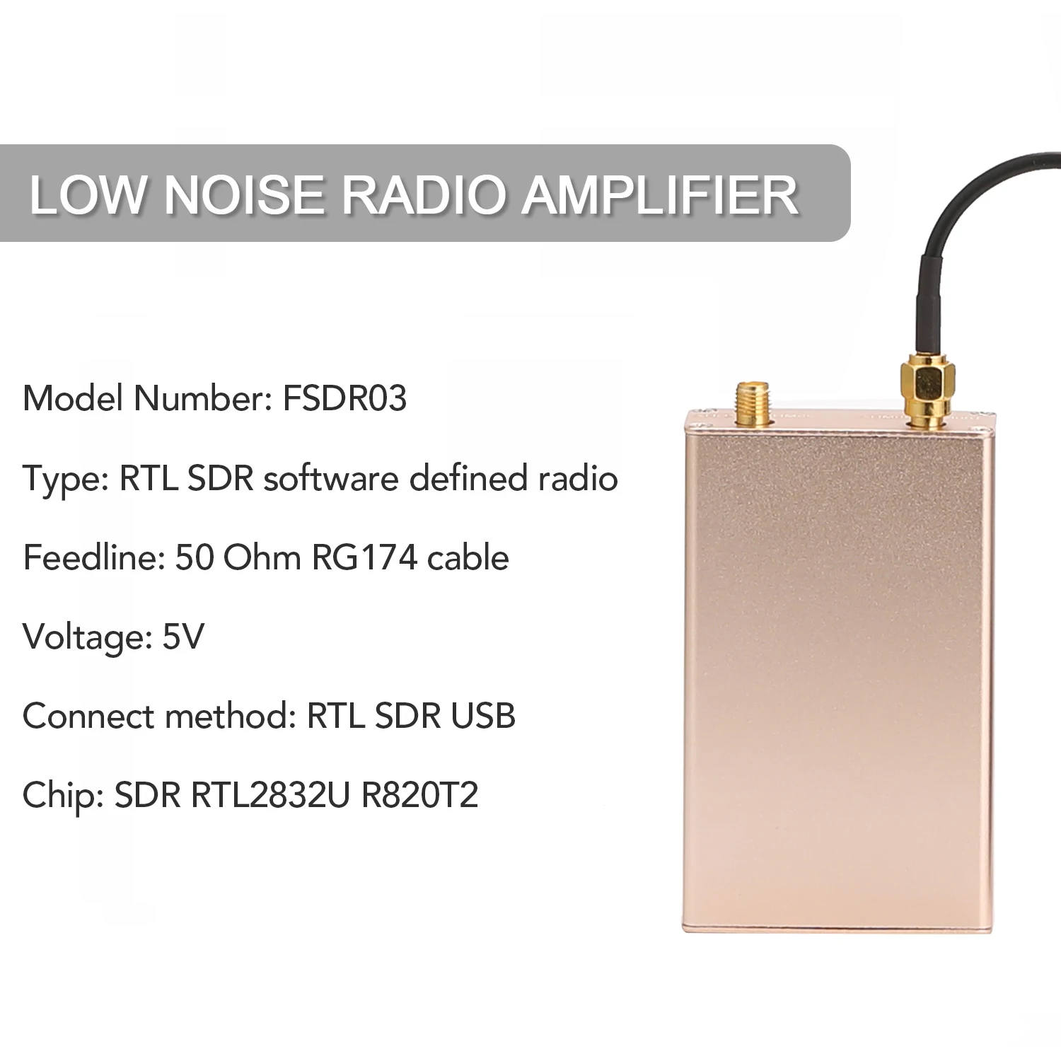 Радиоусилитель RTL SDR FSDR03 RTL2832U R820T2 с низким уровнем шума высокочастотный прием