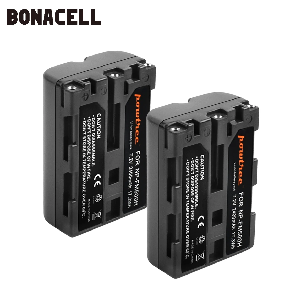 Bonacell 2400 мА/ч, NP-FM500H NP FM500H NPFM500H Камера Батарея для sony A57 A58 A65 A77 A99 A550 A560 A580 Батарея L50 - Цвет: 2 Pack Battery