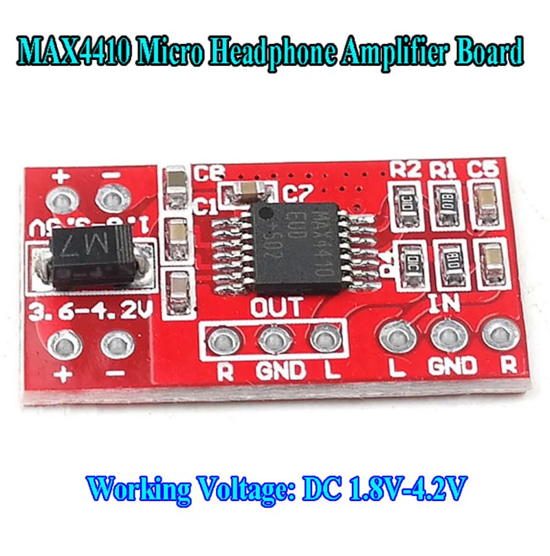 Buy MAX4410 80mW+80mW Stereo Micro Headphone Amplifier Board Module DC 1.8V-4.2V on