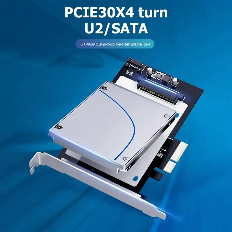 

Плата преобразователя KT048 PCIE X4 в U.2/SATA с 7-контактным кабелем SATA, 2,5 дюйма, SFF-8639 жесткий диск PCI-Express 3,0, модуль адаптера