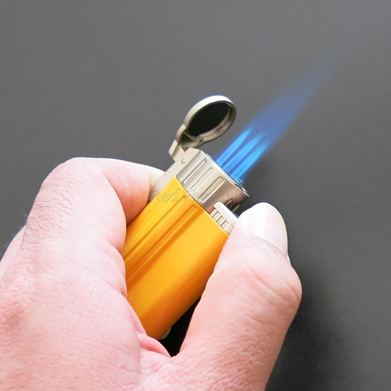COHIBA Smoking Gadgets Metal Windproof Refillable Cigarette Jet Lighter 3 Torch Flame High Grade Cigar Lighters W/Gift Box | Дом и сад