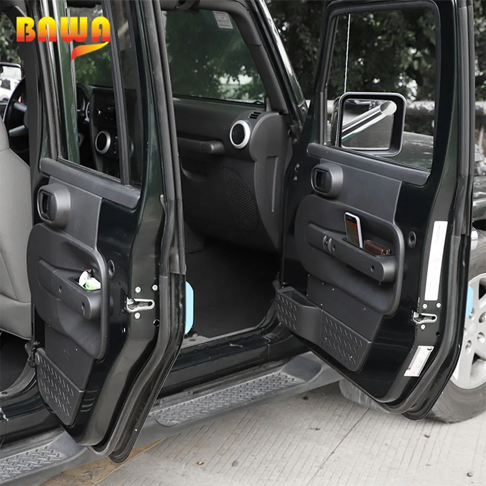 

BAWA Door Side Storage Organizer Grab for Jeep Wrangler JK 4 Door 2007-2010 Front Rear Car Inner Door Grab Handle Storage Box