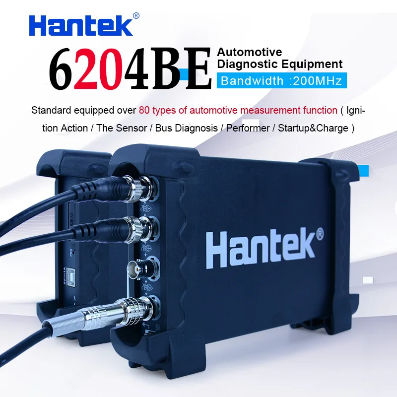 

Hantek 6204BE 200MHz Automotive oscilloscope 4 Channels 1Gsa/s Portable USB PC Handheld Digital Osciloscopio Diagnostic-tool