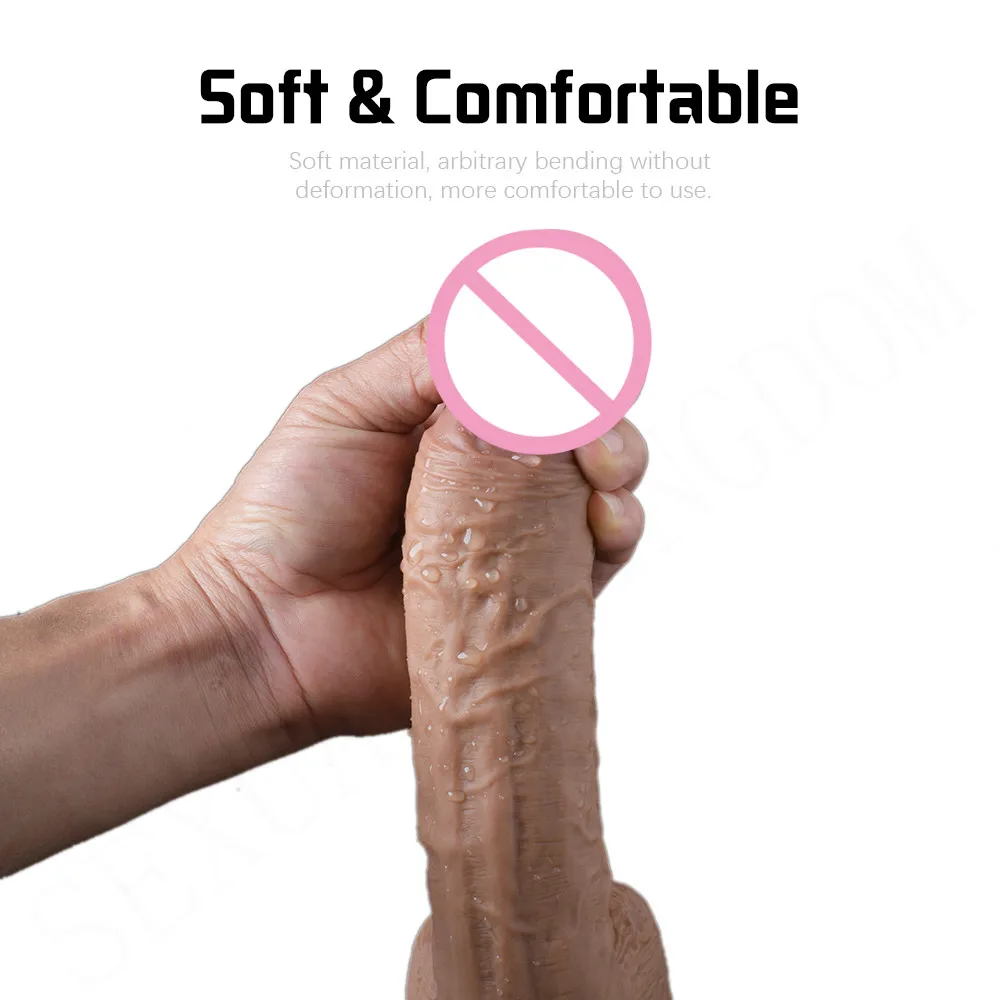 Огромный двухслойный силиконовый фаллоимитатор Iiquid мягкий реалистичный пенис