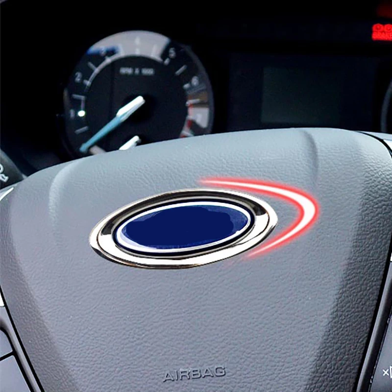 ABS Хромированная наклейка для украшения на руль автомобиля с логотипом Ford Focus 2