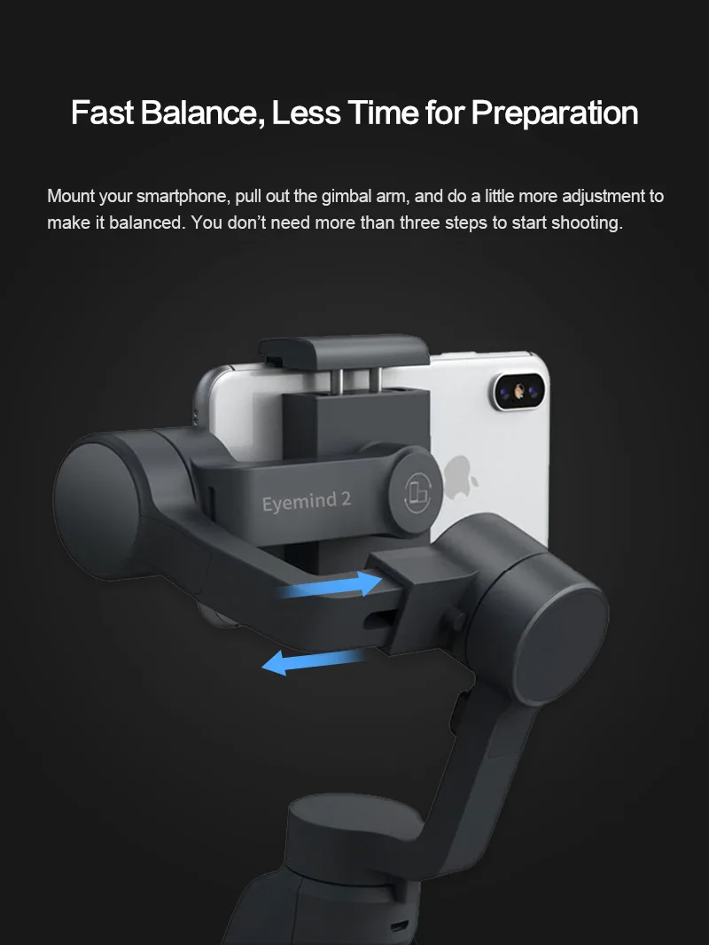 Eyemind 2 смартфон ручной карданный 3-осевой Стабилизатор сумка Gopro пластина для iPhone Xiaomi samsung экшн Камера с подарками