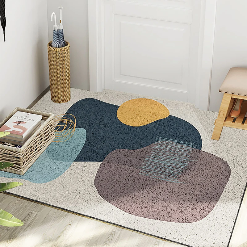 customize pvc silk loop dust proof printed doormat geometry carpet outdoor hallway rug mats shoes scraper for bathroom area rugs free global shipping