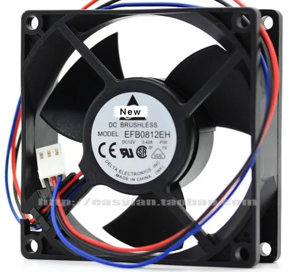 

For Delta EFB0812EH DC 12V 0.42A 80x80x25mm 3-Wire Server Cooling Fan