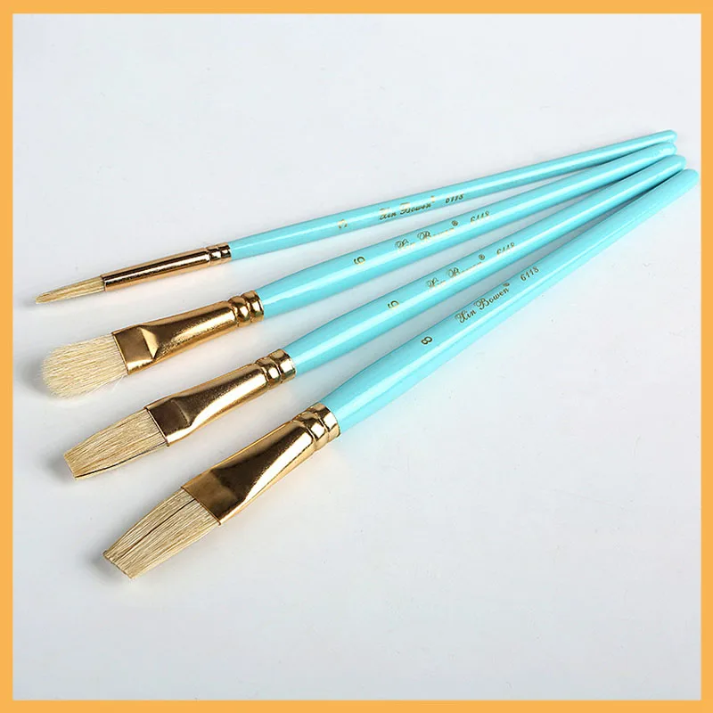 Щетка для масляной краски Art Sky Blue с деревянной щетиной 4 шт./компл. набор кистей