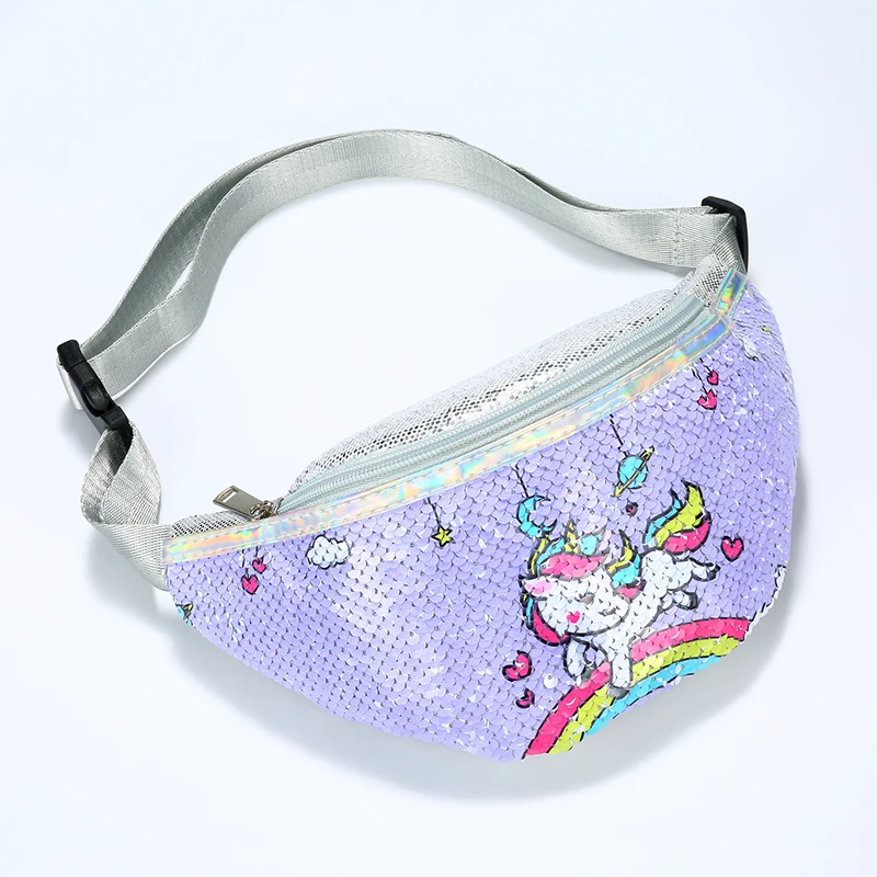 Женская поясная сумка с реверсивным единорогом и блестками забавная бананка на