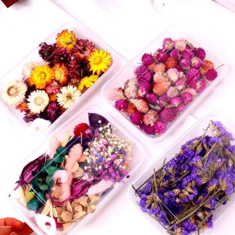 

1Box Crystal Epoxy Filler Dry Flower Mixed Nail Stickers Decorations Art Crafts