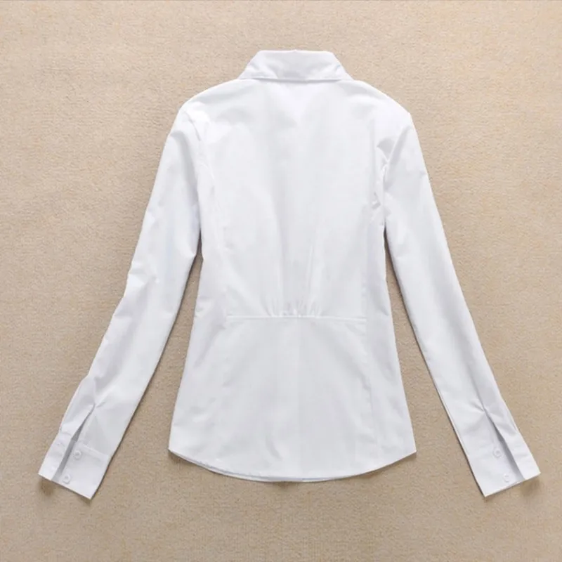 

2020 Fashion Women's OL Shirt Long Sleeve Turn-down Collar Button Lady Blouse White Black Short Sleeve Tops