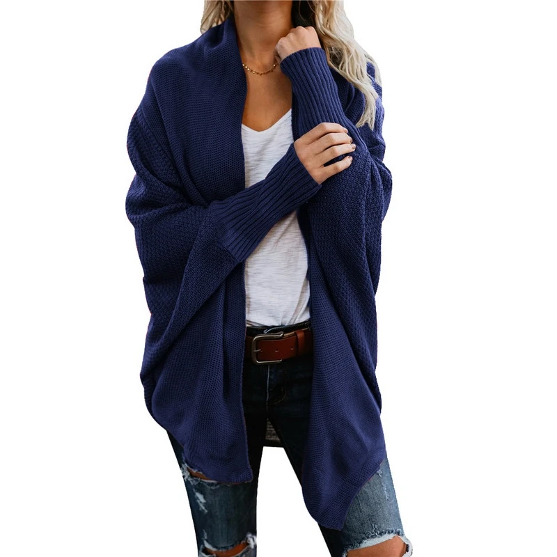 Autumn Winter Knitwear Cardigan Women's Batwing Sweater Large Size Ladies Female Elegant Coat |