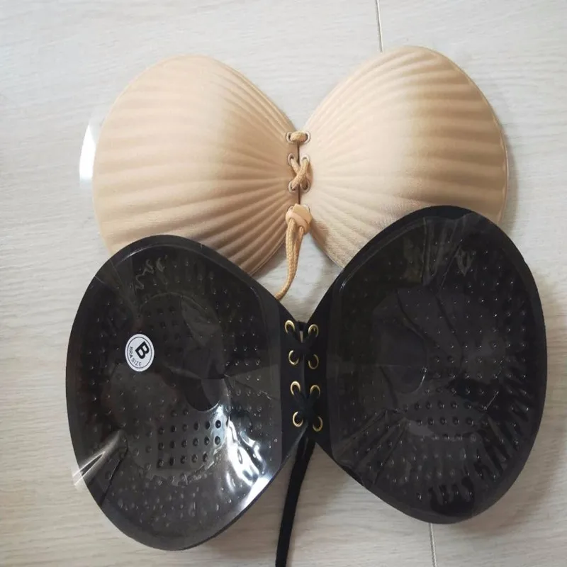Shell Shape Round Pull Cord Push Up Invisible Bra Sexy Goddess Underwear Biological Silicone Gel Stickers Chest Paste Drop Ship