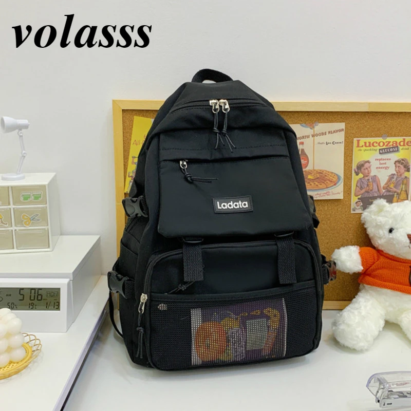 

Volasss, повседневный школьный рюкзак для девочек-подростков, корейский модный рюкзак, новые нейлоновые водонепроницаемые дорожные рюкзаки дл...