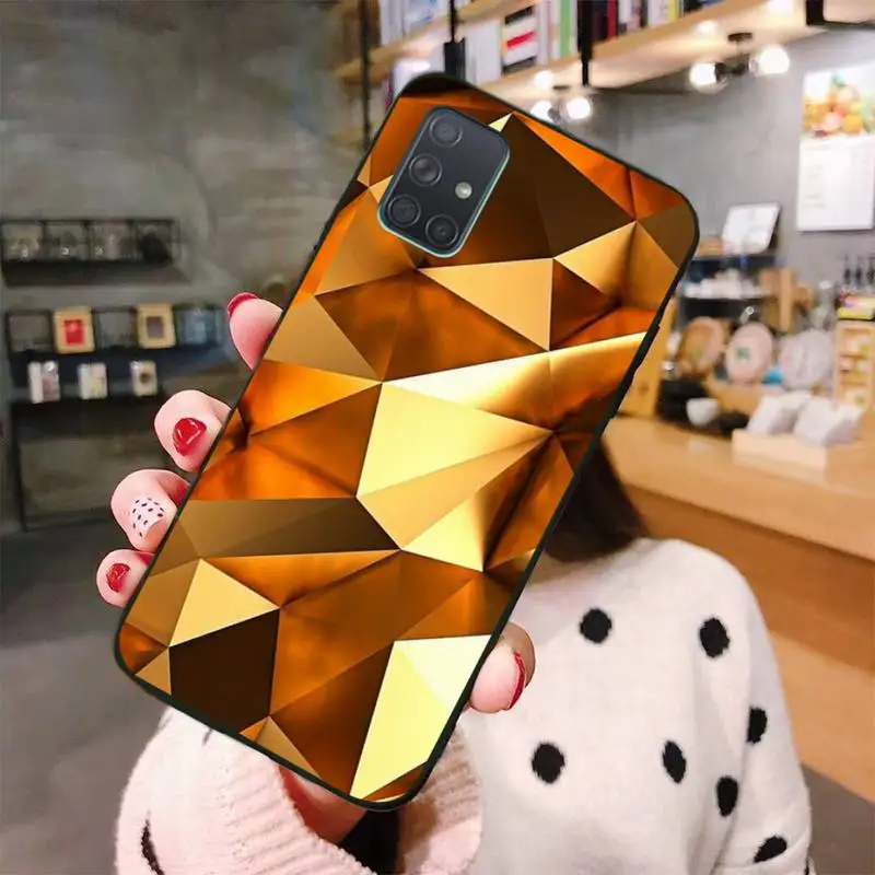 С геометрическим принтом Цвета: золотистый фиолетовый Розовый Алмазный чехол