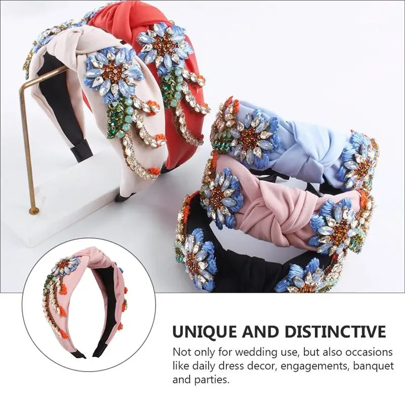 

1pc Retro Hairband Girl Hair Hoop Embroidery Rhinestone Hair Hoop Embroidery Retro Style Headdress Hair Hoop Hair Decorations