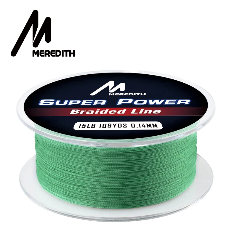 Бренд MEREDITH, 100 м, ПЭ плетеная леска, 4 нити, 10, 12, 15, 20, 25, 30, 40 фунтов, многофиламентная леска