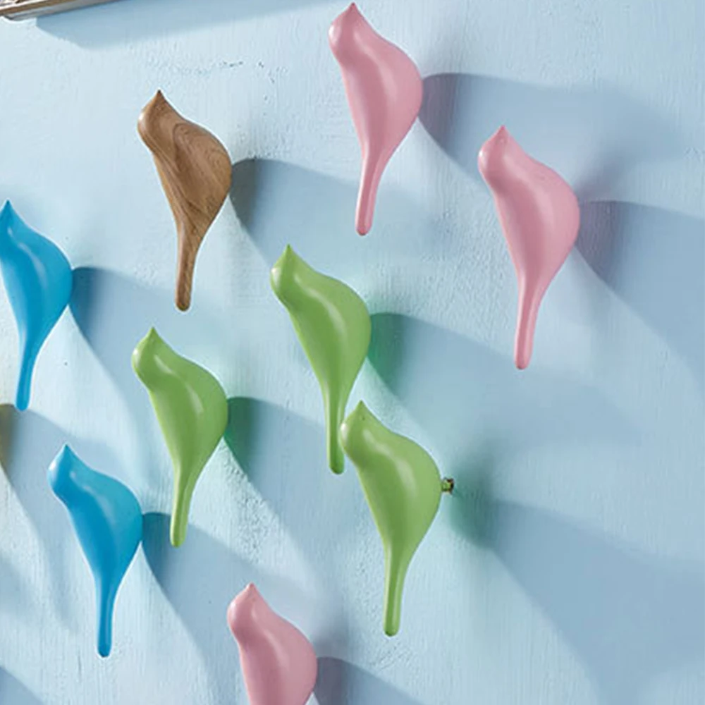

2 Pcs 3D Resin Bird Wall Hooks Wall Decoration Towel Coat Hook Wall Hooks