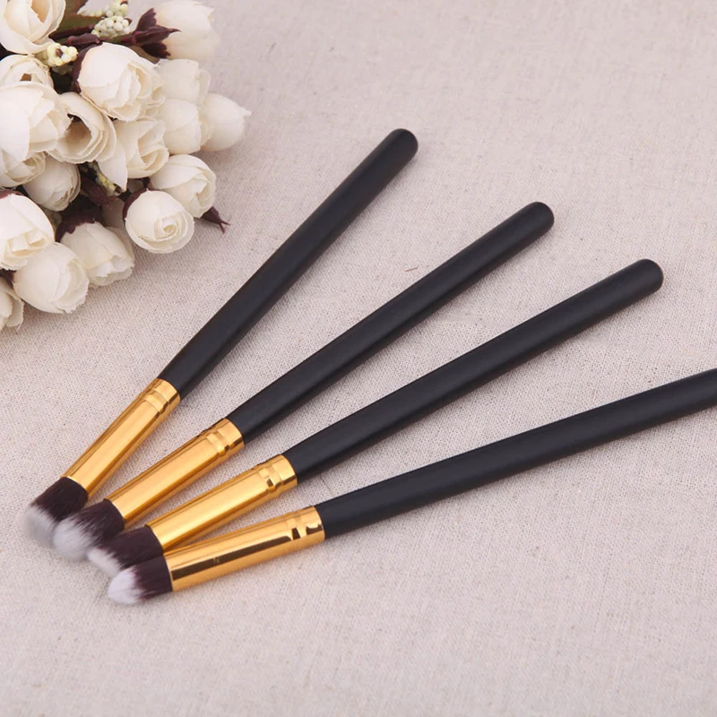 4pcs Pro Makeup Brushes Set Profesional Foundation Powder Eyeshadow Eyeliner Lip Brush Tool Blending Kit | Красота и здоровье