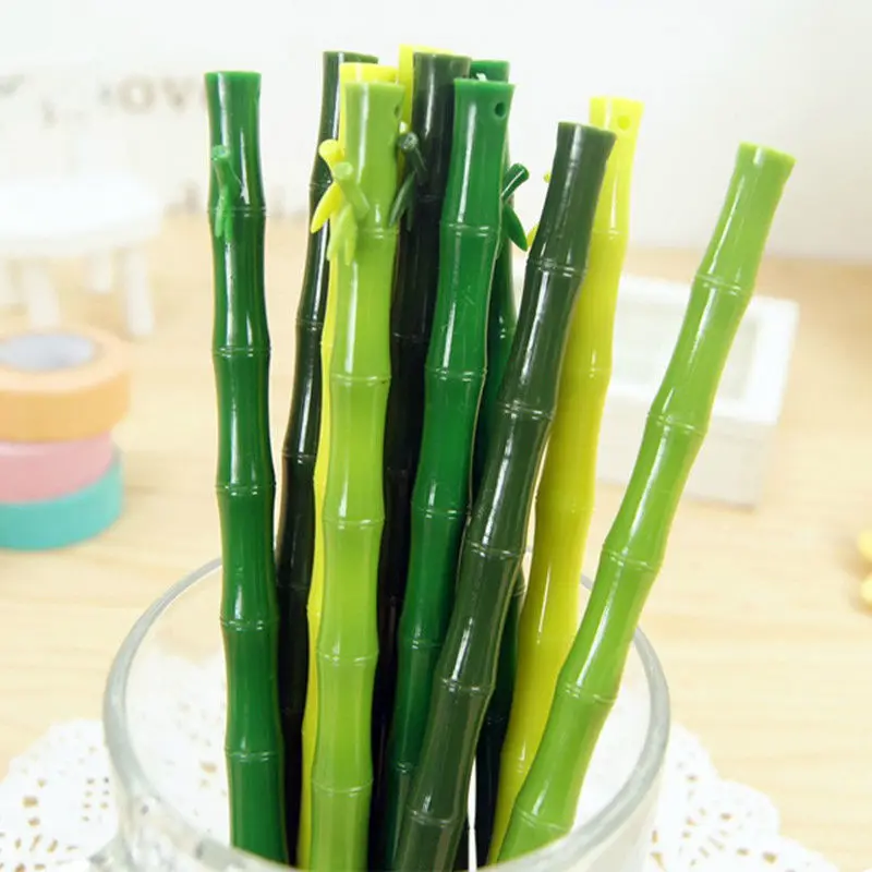 

12pcs Creative Cute Gel Pen Cartoon Bamboo Shape Signature Pen Water Student Learning Business Office Stationery