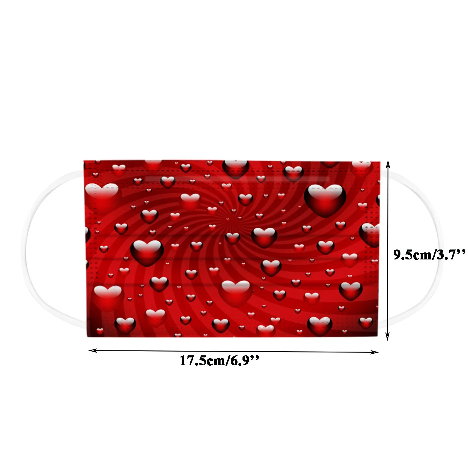 

mascarilla Heart Print Adult's Mask Disposable High Quality Mask 3Ply Earhook 50PC Breathable Valentine's Day Mask Mscara