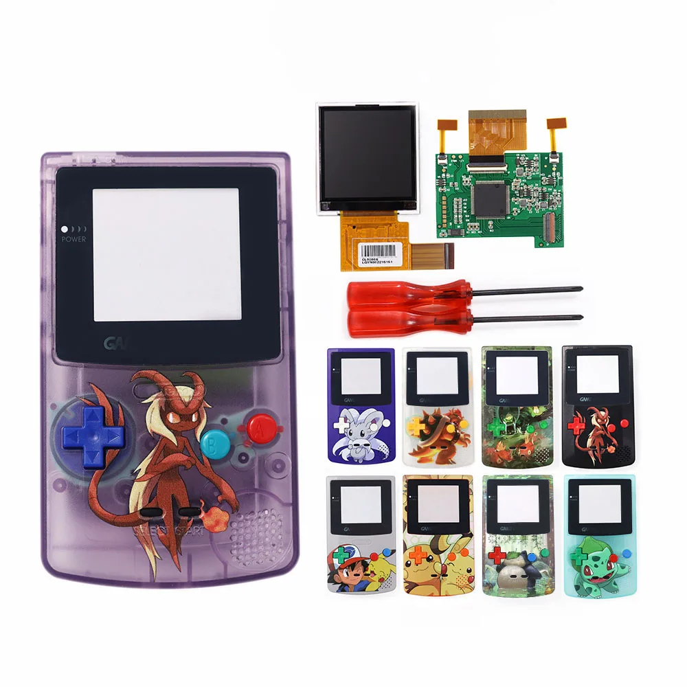 

Touch Version 2.2 Inches 5 Level Brightness LCD Screen Kit And Pre-cut UV Printed Customized Shell For Gameboy Color GBC Console