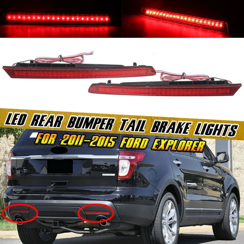 

Новый Светодиодный отражатель заднего бампера, стоп-сигнал для Ford Explorer 2011-2015, задние противотуманные фары s